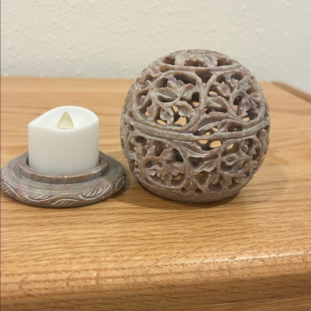 Gorgeous Marble Stone Lattice Tealight Votive Candle Holder